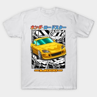 Yellow Honda S2000 Roadster Street Racing T-Shirt